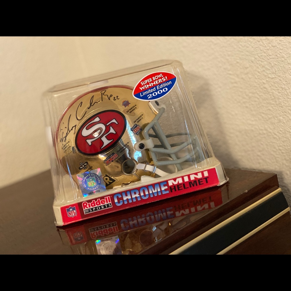 Mini 49ers Helmet Signed by Super Bowl team